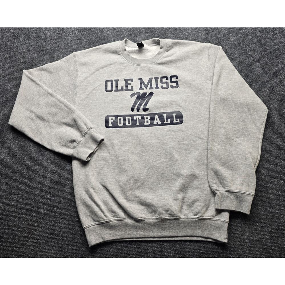 Ole Miss Rebels College Football Heavy Blend Gray Gildan Sweatshirt Size SMALL